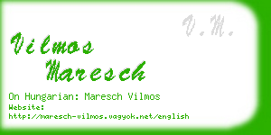 vilmos maresch business card